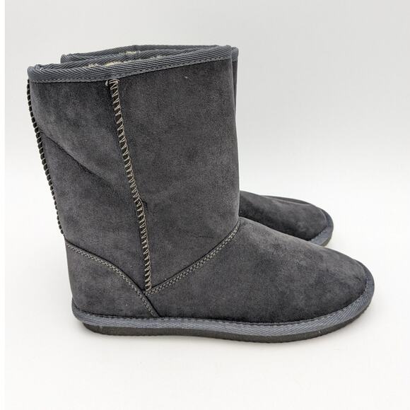 Harper Canyon Girls Winter Snow Boots Pull-On Faux Fur Lined Gray Size 3 EU18.5 - Picture 3 of 14